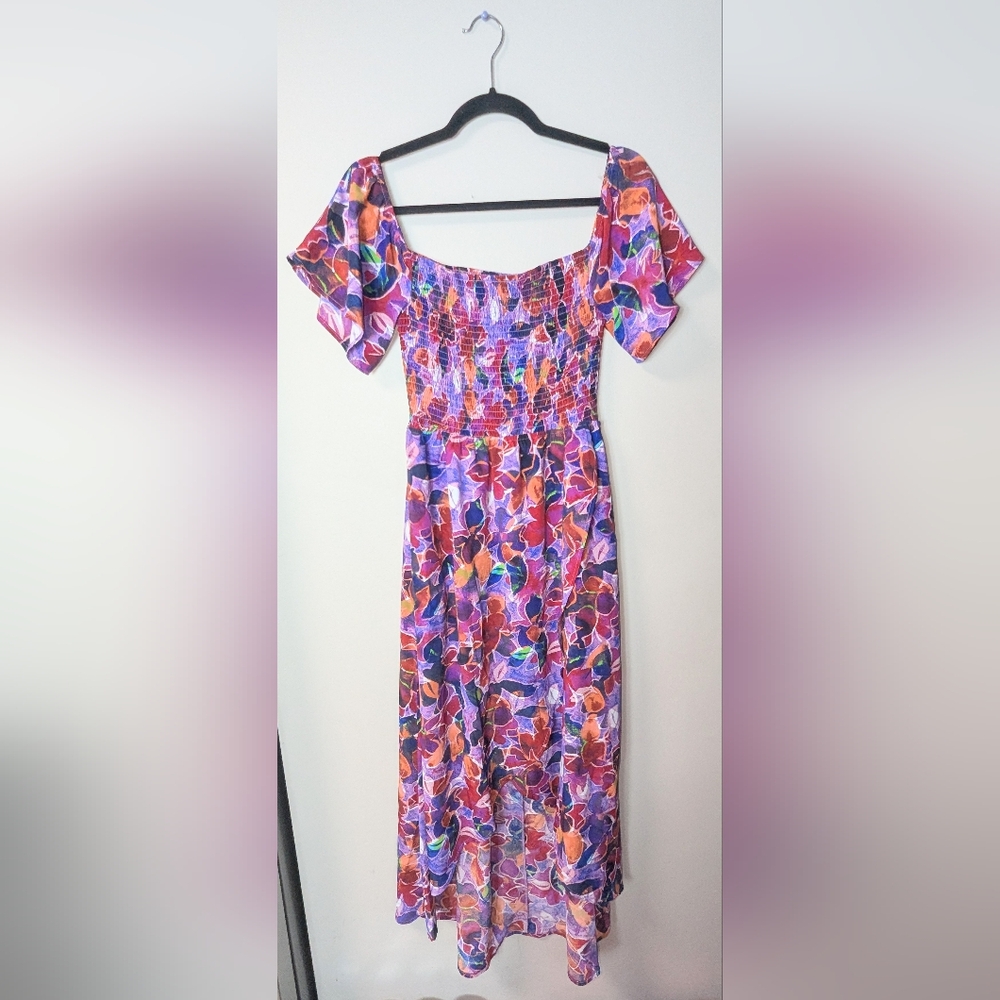 S Adyson Parker Smocked Artsy Printed Midi Dress